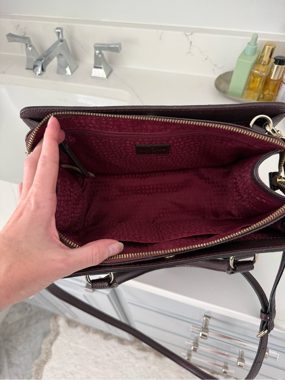 Kate Spade Mulberry Street Lise Satchel Cherrywood Leather - Picture 10 of 14